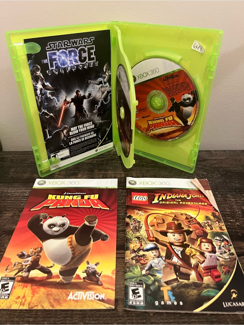 Lego Indiana Jones & Kung Fu Panda Combo Xbox 360 Video Games + Manuals